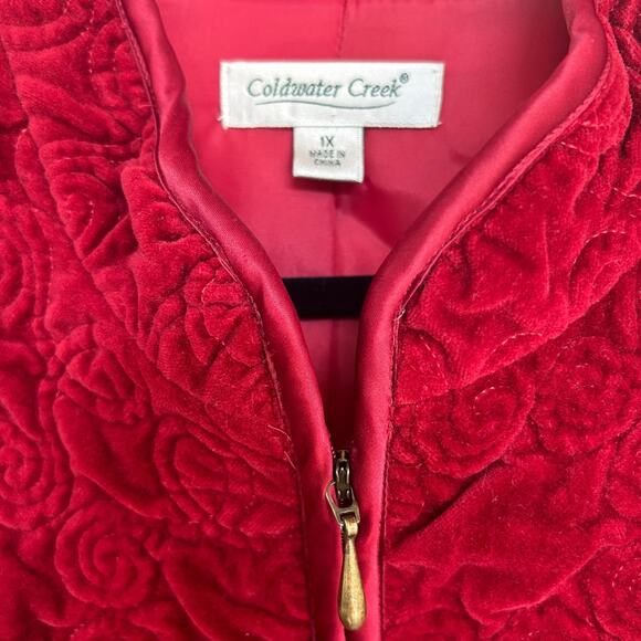 Coldwater Creek Women's Red Spiral Embroidered Cotton Vest Size 1X Plus - Picture 4 of 8